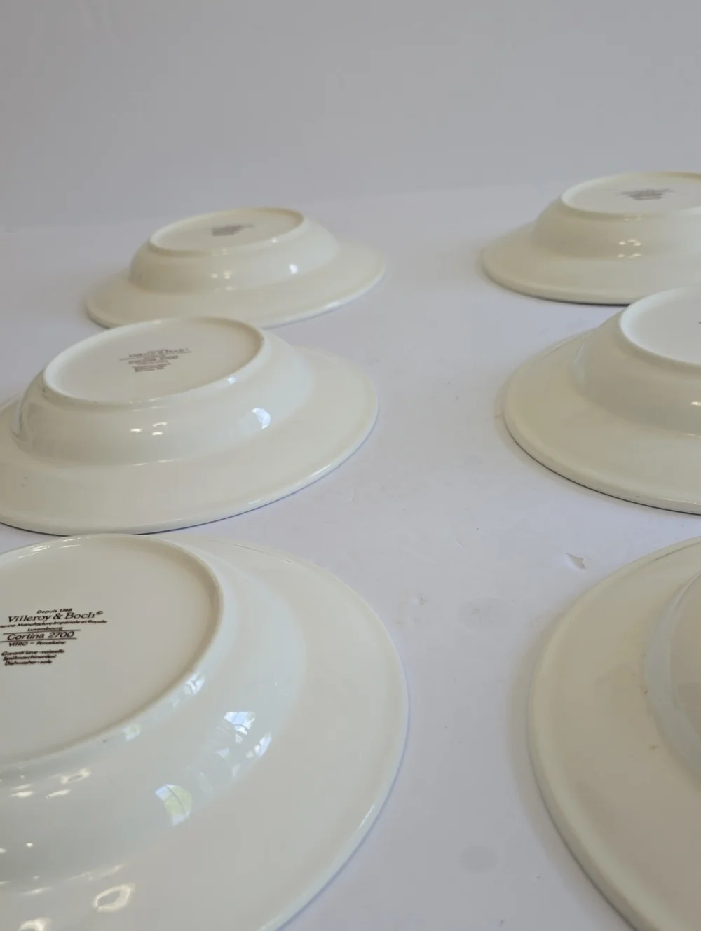Villeroy & Boch Set Of 6 Cortina 2700 Soup/Pasta Bowls Vitro Porcelain White
